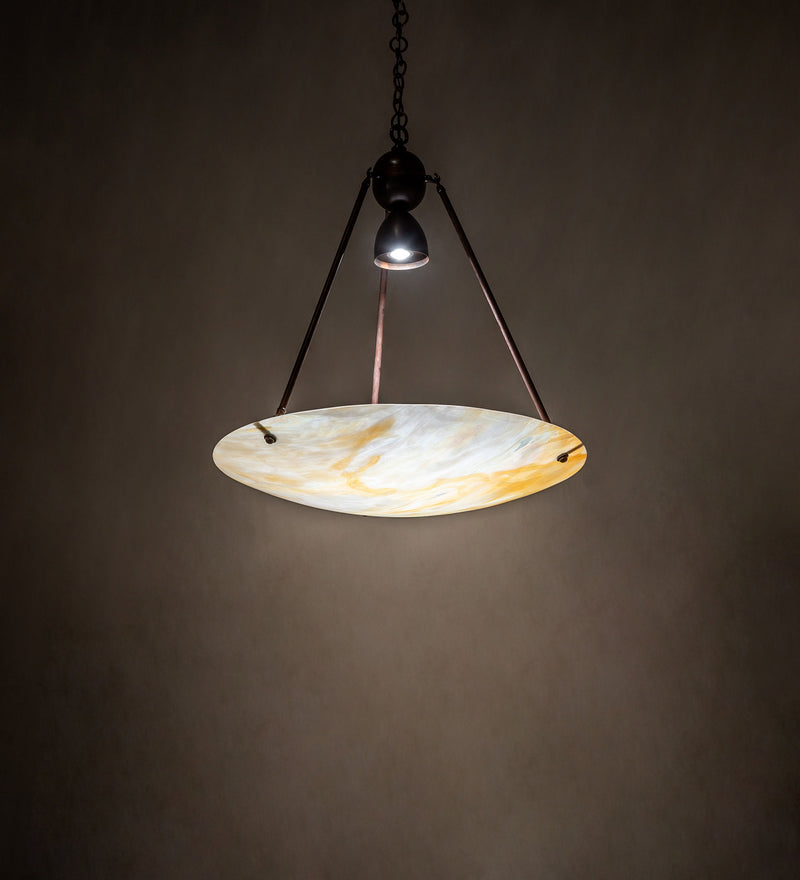 Meyda Tiffany 66750 One Light Inverted Pendant, Craftsman Brown
