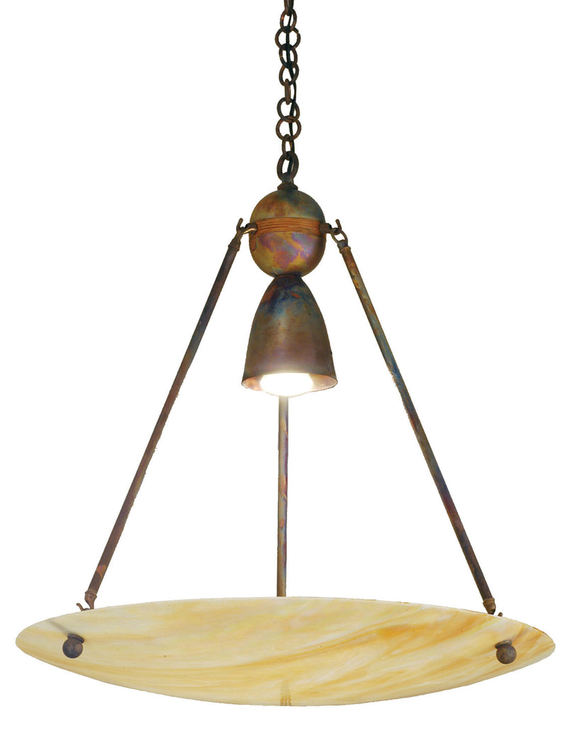 Meyda Tiffany 66750 One Light Inverted Pendant, Craftsman Brown