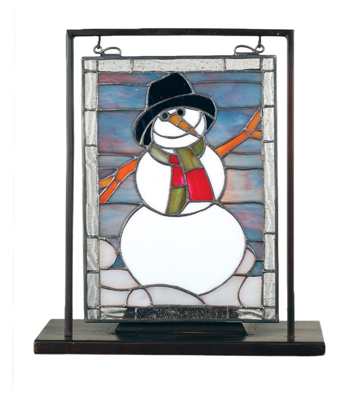 Meyda Tiffany 68340 Mini Tabletop Window, Craftsman Brown