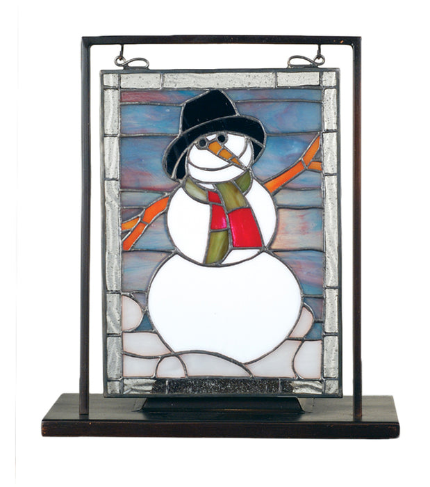 Meyda Tiffany 68340 Mini Tabletop Window, Craftsman Brown