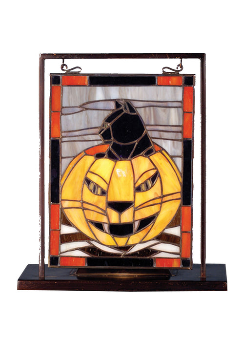 Meyda Tiffany 69140 Mini Tabletop Window, Black Metal