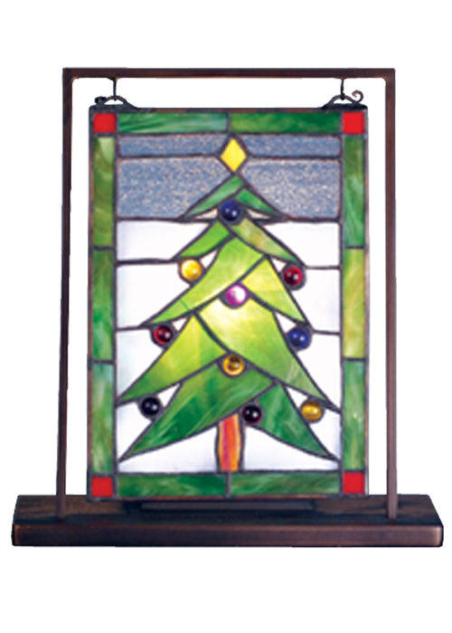 Meyda Tiffany 69658 Mini Tabletop Window, Mahogany Bronze