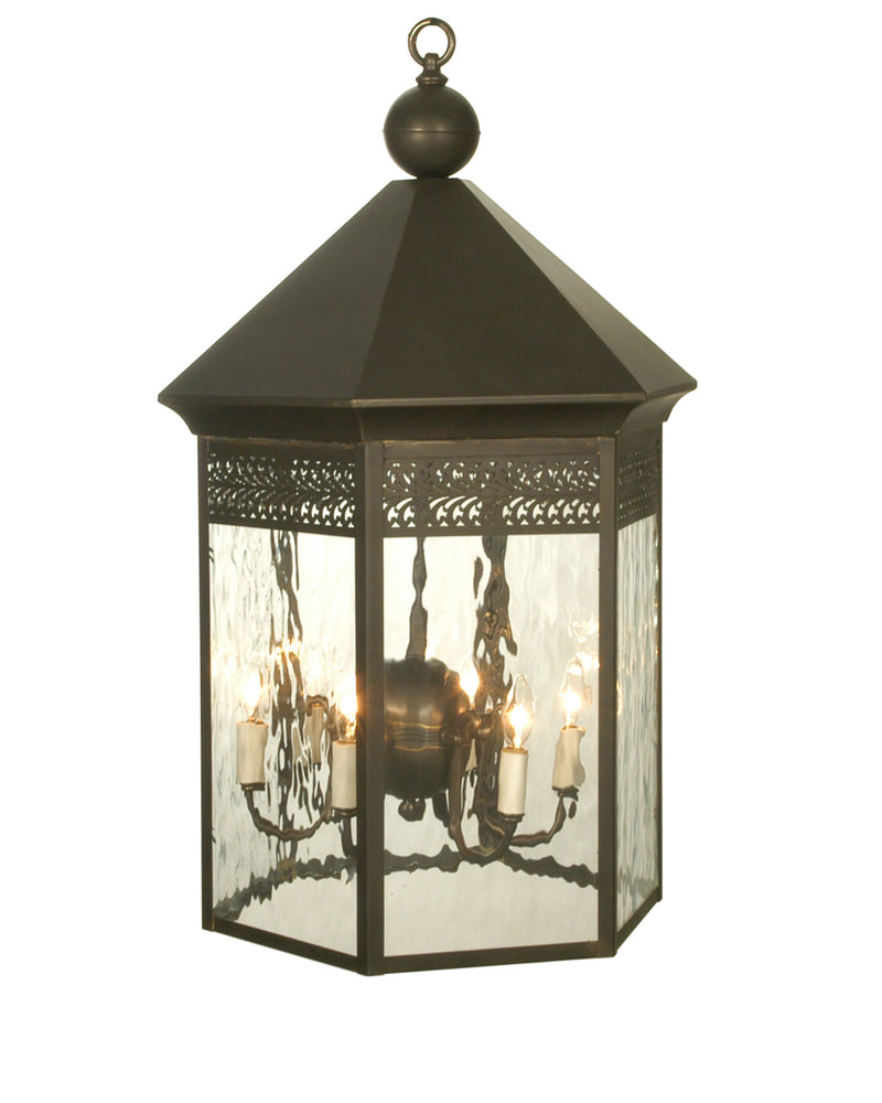 Meyda Tiffany 72042 Six Light Pendant, Craftsman Brown