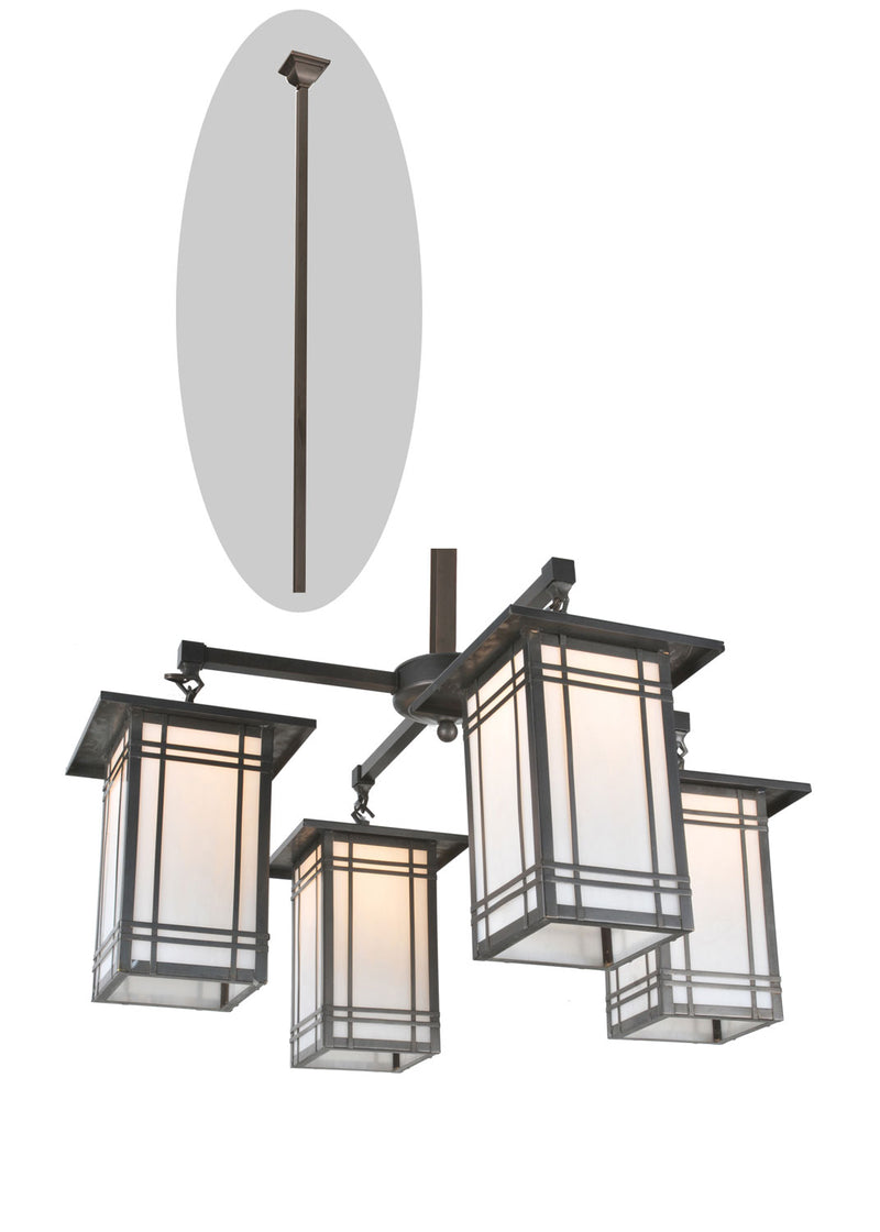 Meyda Tiffany 82505 Four Light Chandelier, Craftsman Brown