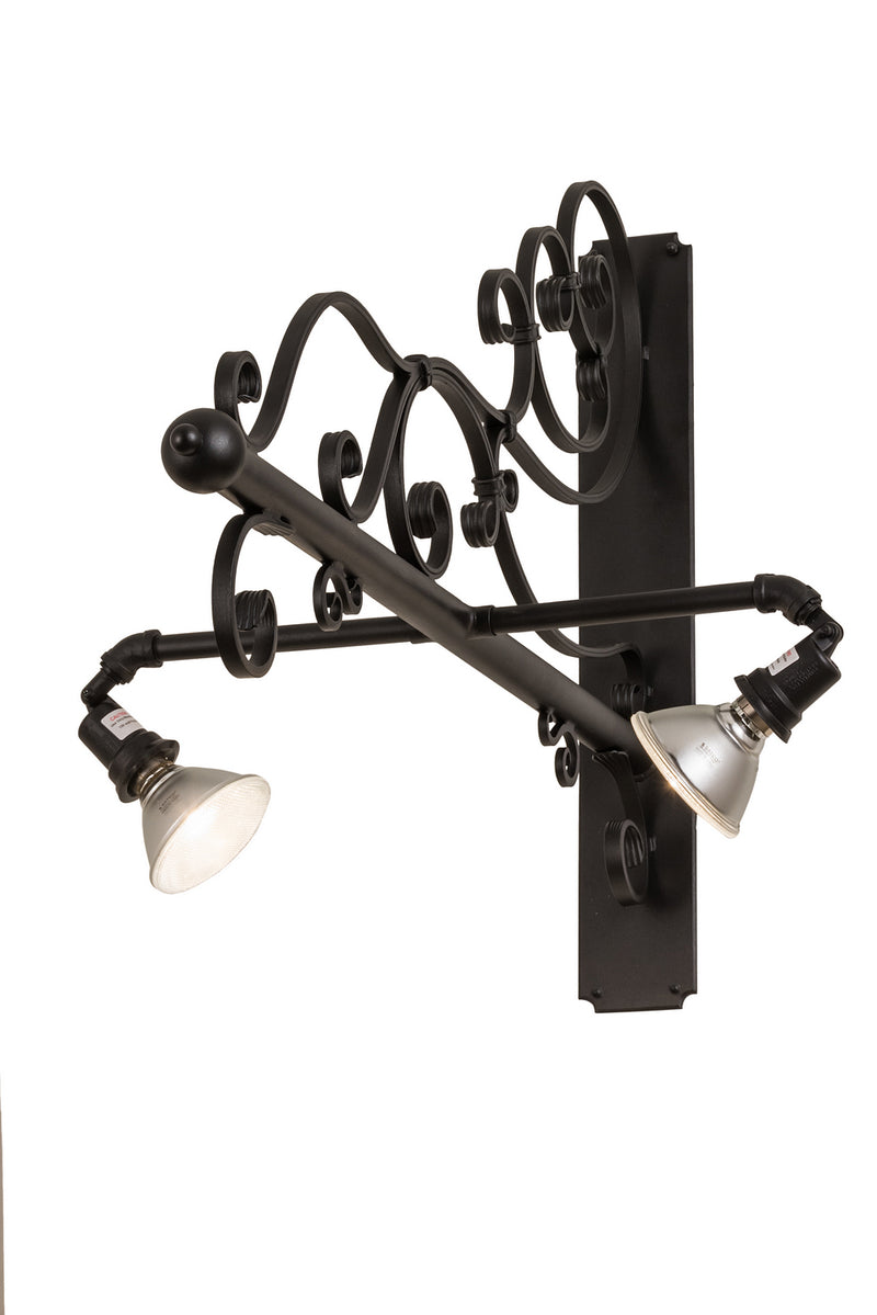 Meyda Tiffany 99397 Two Light Wall Sconce, Textured Black