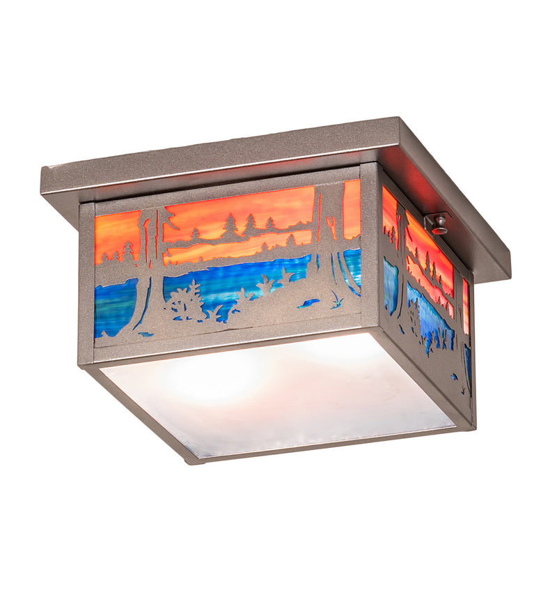 Meyda Tiffany 99461 Two Light Flushmount, Pewter