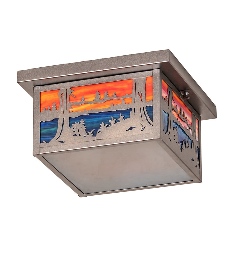 Meyda Tiffany 99461 Two Light Flushmount, Pewter
