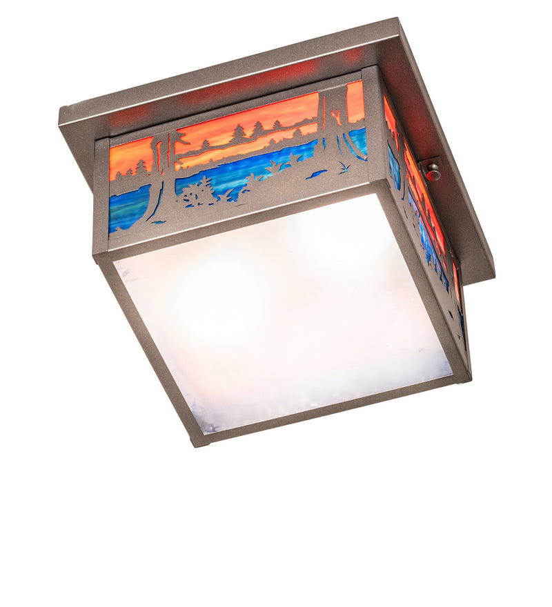 Meyda Tiffany 99461 Two Light Flushmount, Pewter