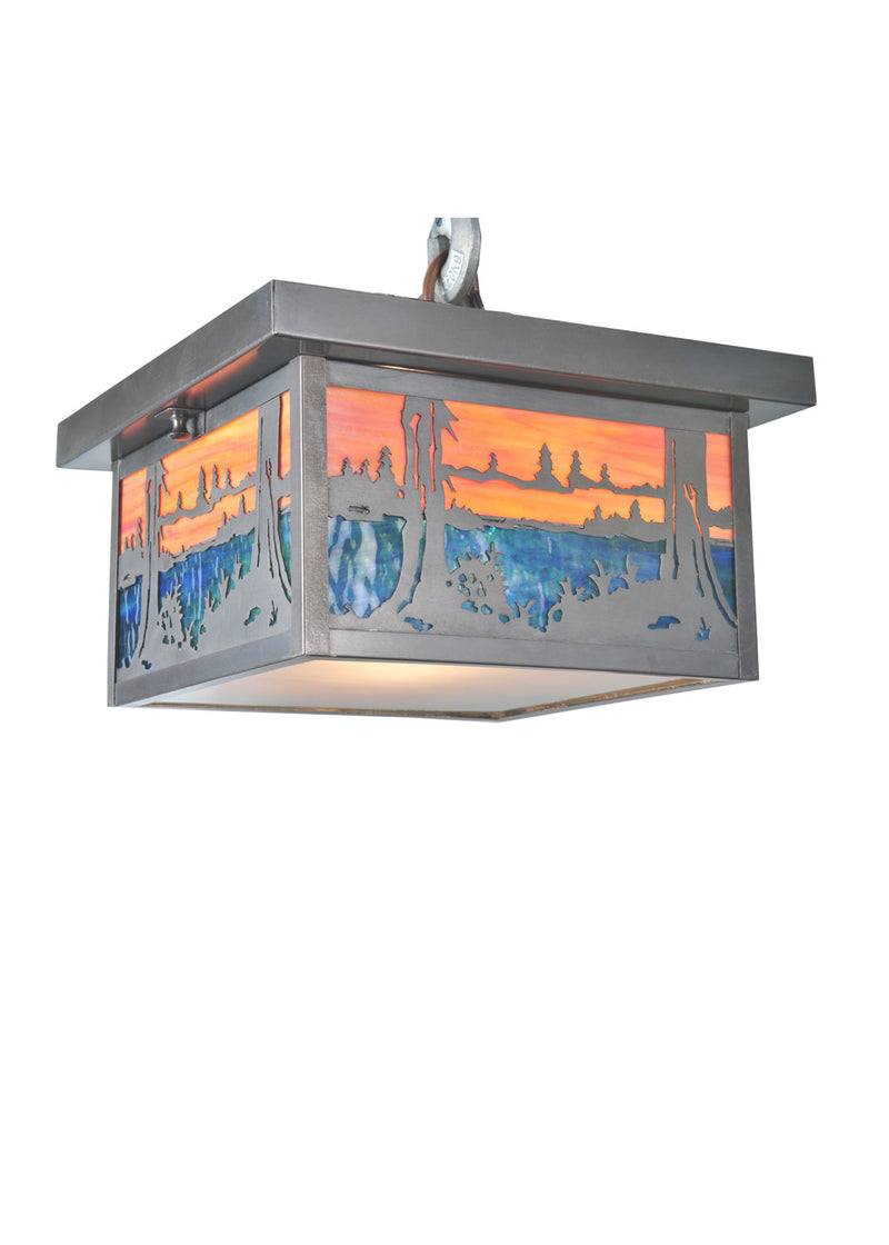 Meyda Tiffany 99461 Two Light Flushmount, Pewter