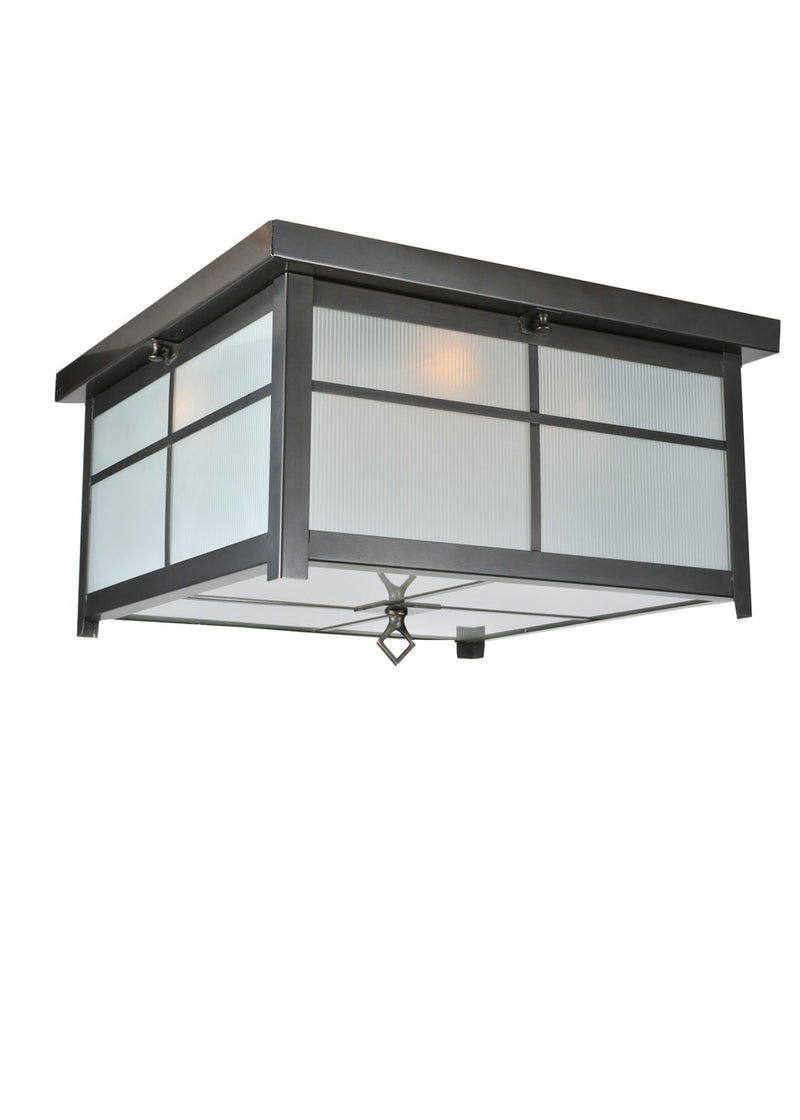 Meyda Tiffany 99594 Four Light Flushmount, Craftsman Brown