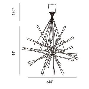 Eurofase 19800-011 28 Light Pendant, Chrome