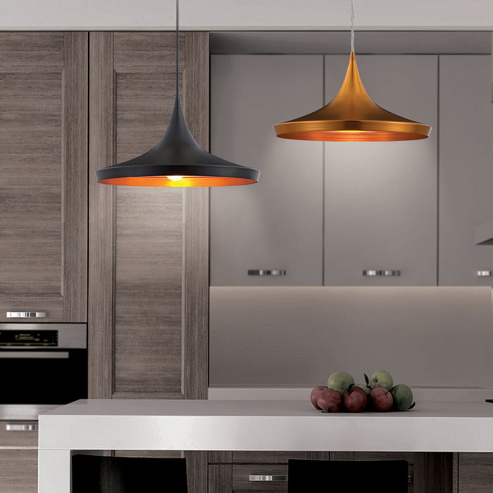 Eurofase 20439-019 One Light Pendant, Black