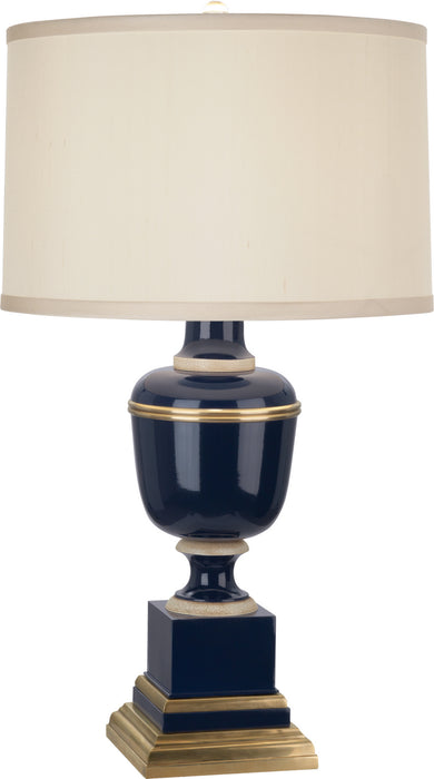 Robert Abbey 2504X One Light Accent Lamp, Midnight Blue Lacquered Paint/Natural Brass w/Ivory Crackle