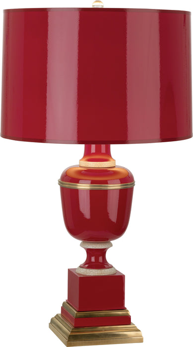 Robert Abbey 2505 One Light Accent Lamp, Red Lacquered Paint/Natural Brass w/Ivory Crackle