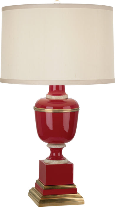 Robert Abbey 2505X One Light Accent Lamp, Red Lacquered Paint w/Natural Brass/Ivory Crackle