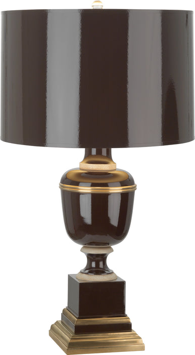 Robert Abbey 2506 One Light Accent Lamp, Chocolate Lacquered Paint w/Natural Brass/Ivory Crackle