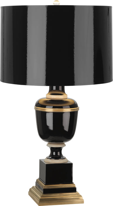Robert Abbey 2507 One Light Accent Lamp, Black Lacquered Paint w/Natural Brass/Ivory Crackle