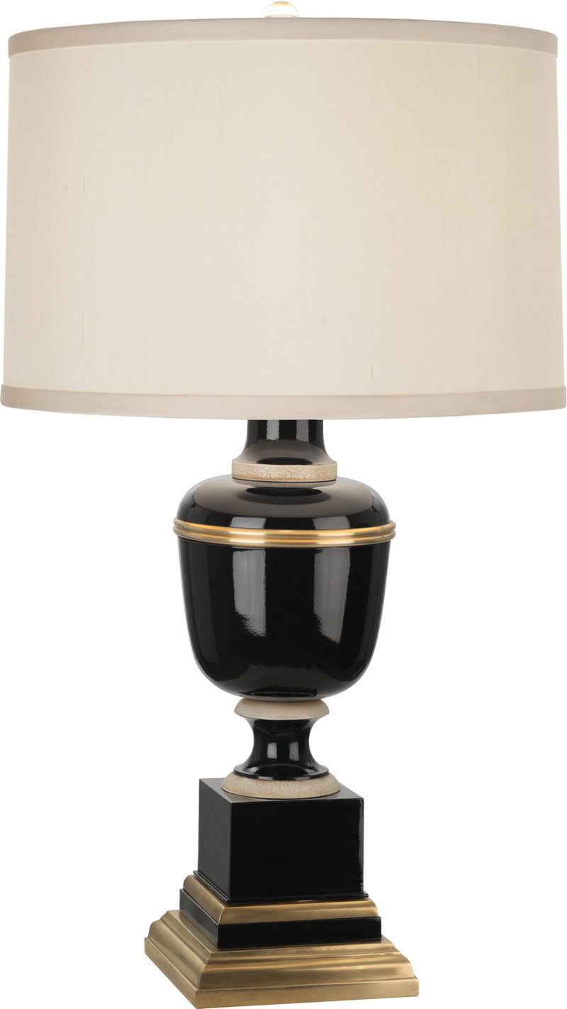 Robert Abbey 2507X One Light Accent Lamp, Black Lacquered Paint w/Natural Brass/Ivory Crackle