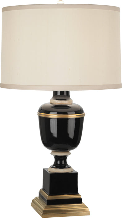Robert Abbey 2507X One Light Accent Lamp, Black Lacquered Paint w/Natural Brass/Ivory Crackle