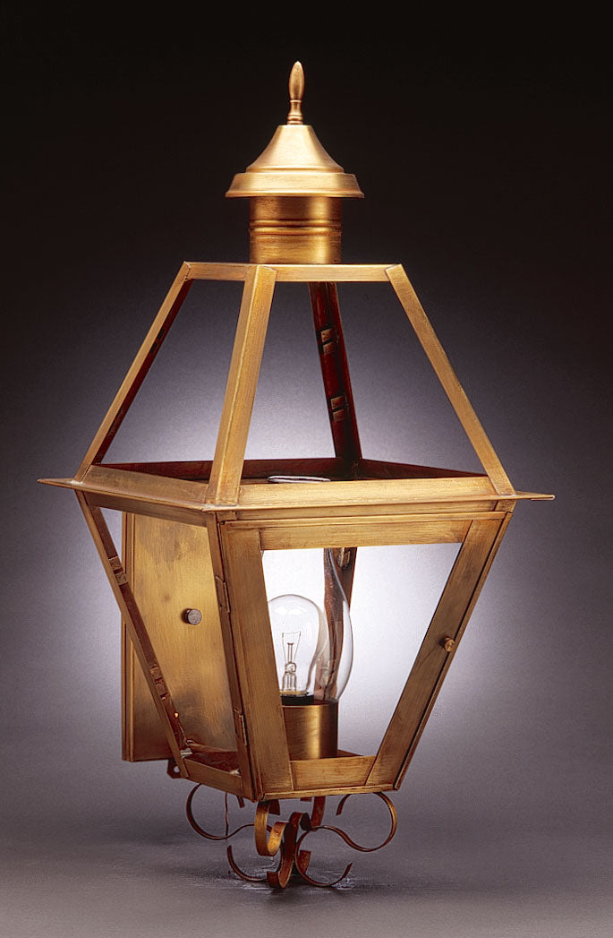 Northeast Lantern 1011-AB-CIM-CLR One Light Wall Mount, Antique Brass
