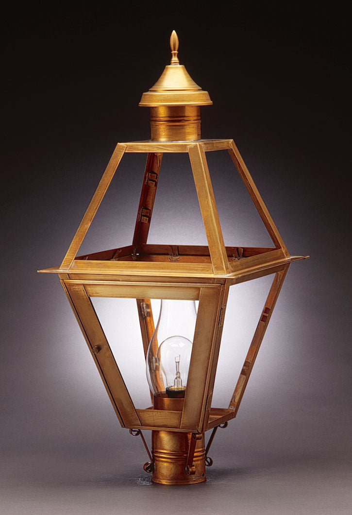 Northeast Lantern 1013-AB-CIM-CLR One Light Post Mount, Antique Brass