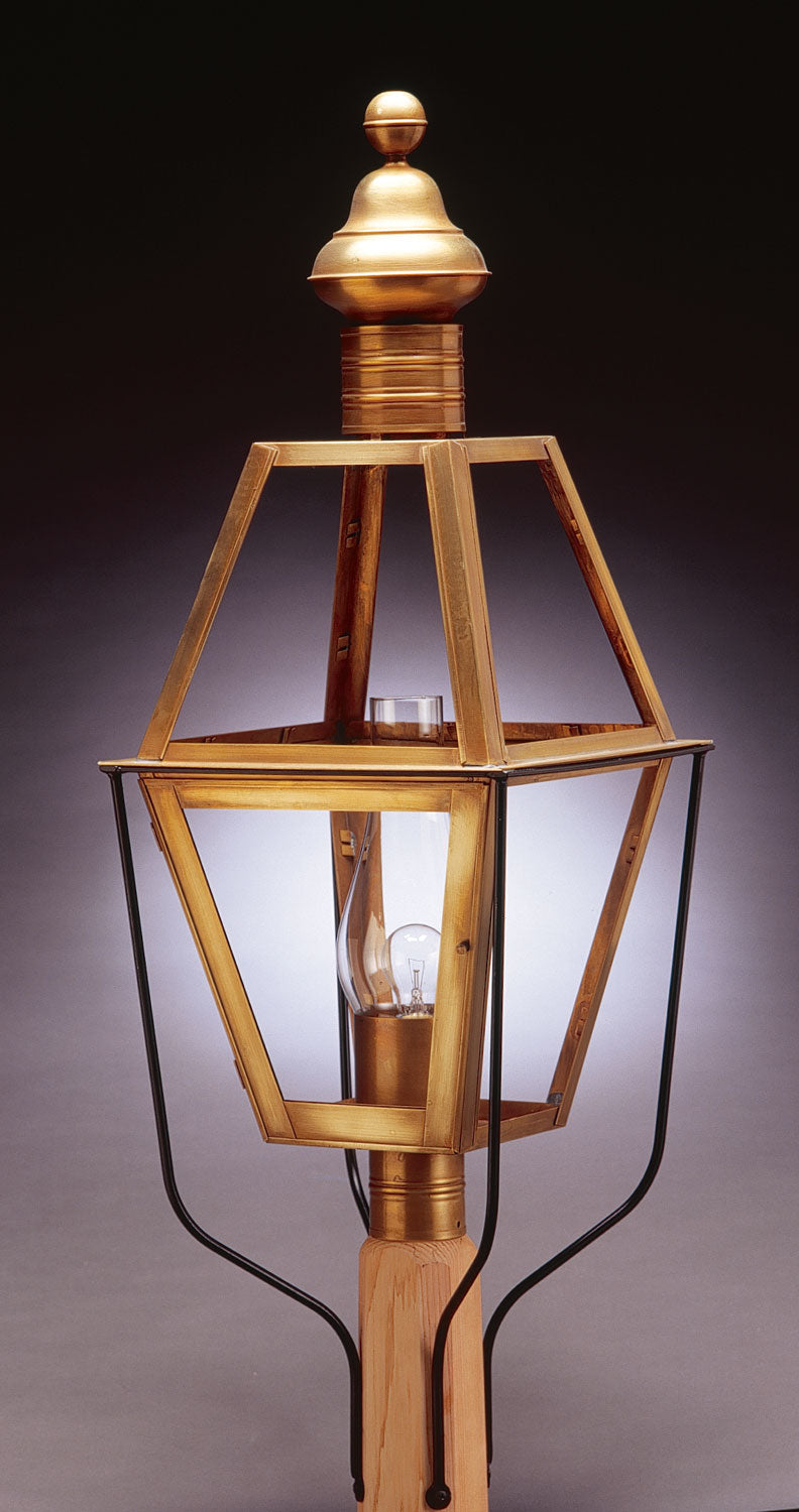Northeast Lantern 1043-AB-CIM-CLR One Light Post Mount, Antique Brass