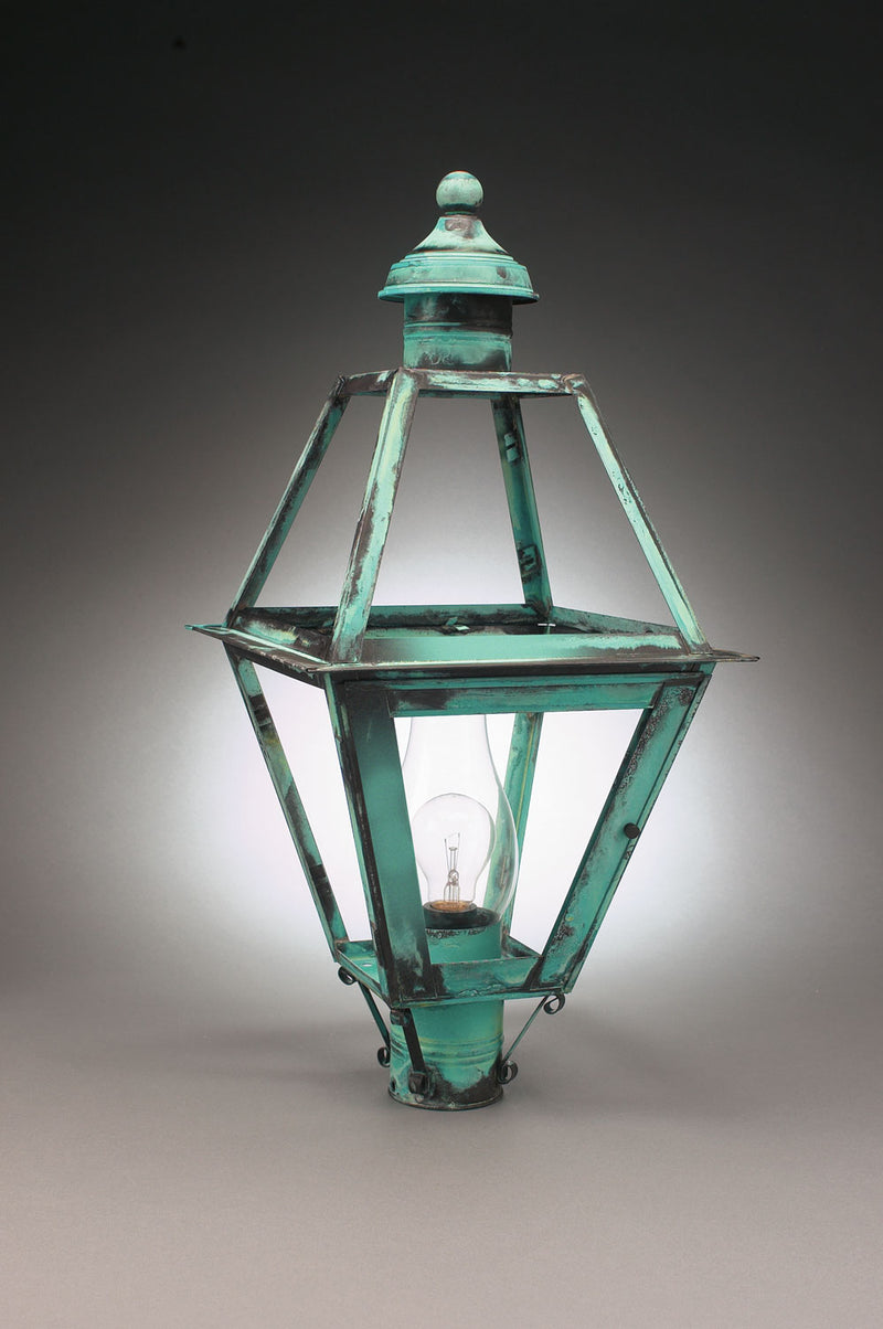 Northeast Lantern 1063-VG-CIM-CLR One Light Post Mount, Verdi Gris