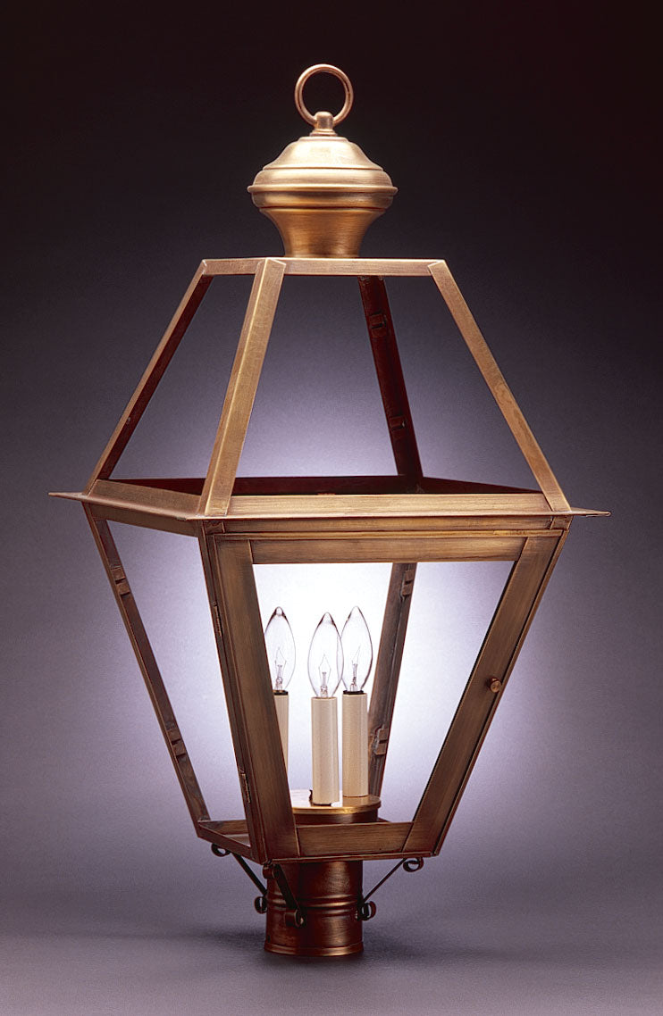 Northeast Lantern 1073-DAB-LT3-CLR Three Light Post Mount, Dark Antique Brass