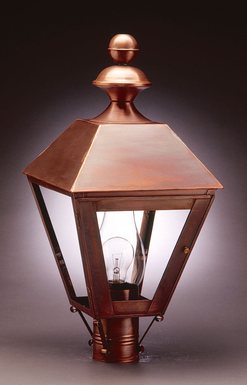 Northeast Lantern 1123-AC-CIM-CLR One Light Post Mount, Antique Copper