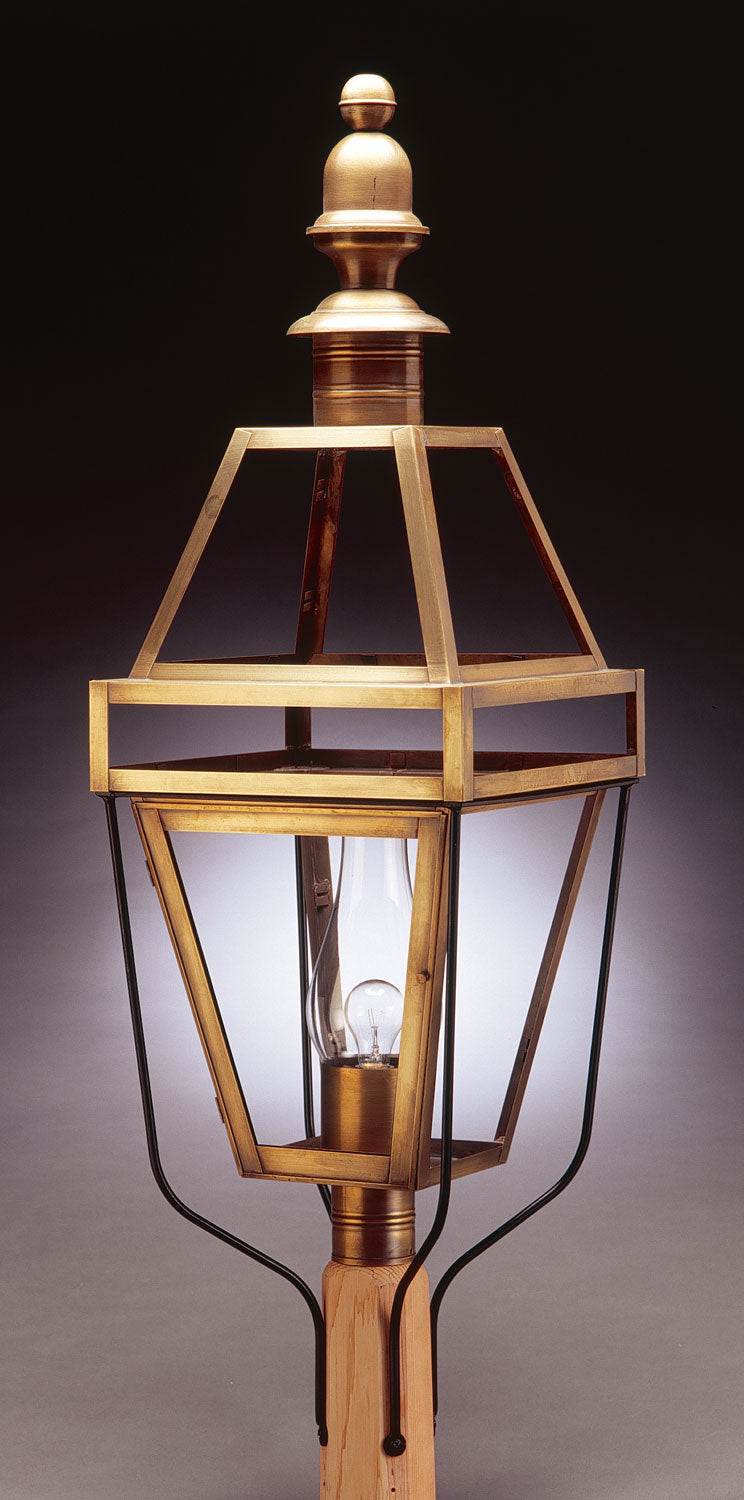 Northeast Lantern 1253-AB-CIM-CLR One Light Post Mount, Antique Brass
