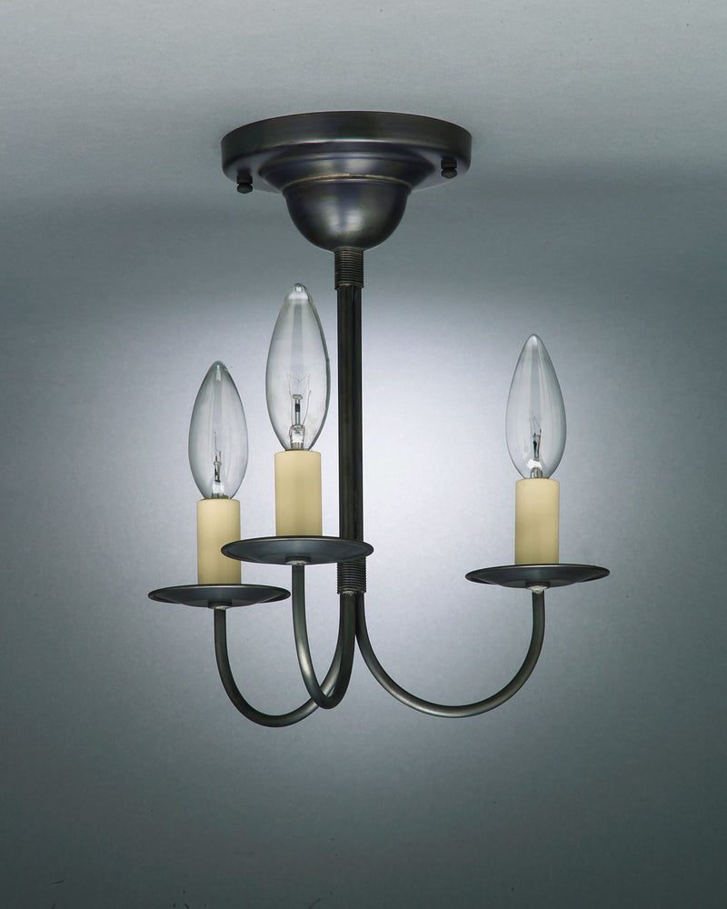 Northeast Lantern 903F-DB-LT3 Three Light Flush Mount, Dark Brass