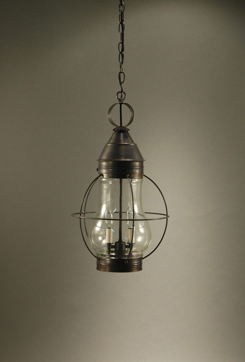 Northeast Lantern 2742-DB-LT2-CLR Two Light Hanging Lantern, Dark Brass