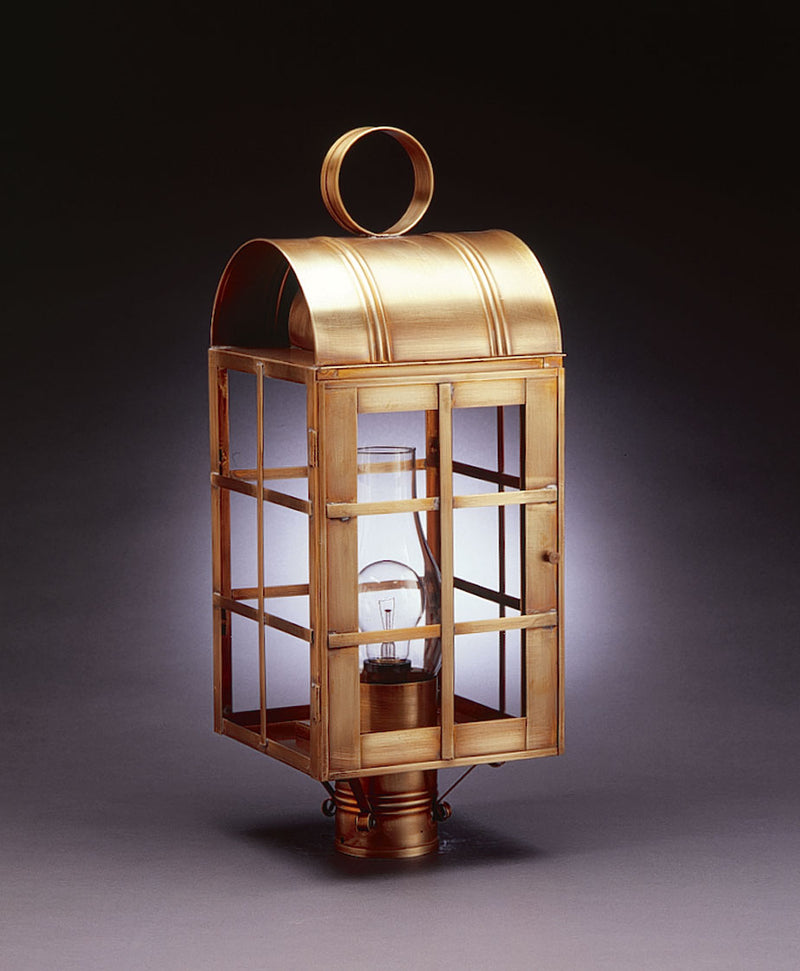 Northeast Lantern 6153-AB-CIM-CLR One Light Post Mount, Antique Brass