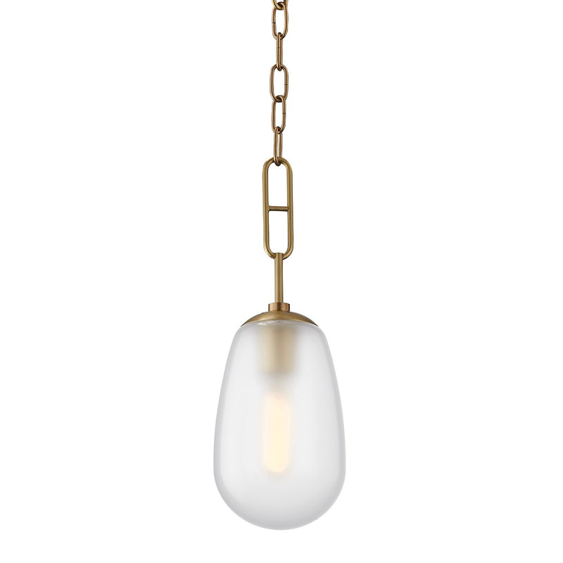 Hudson Valley 2106-AGB One Light Pendant, Aged Brass