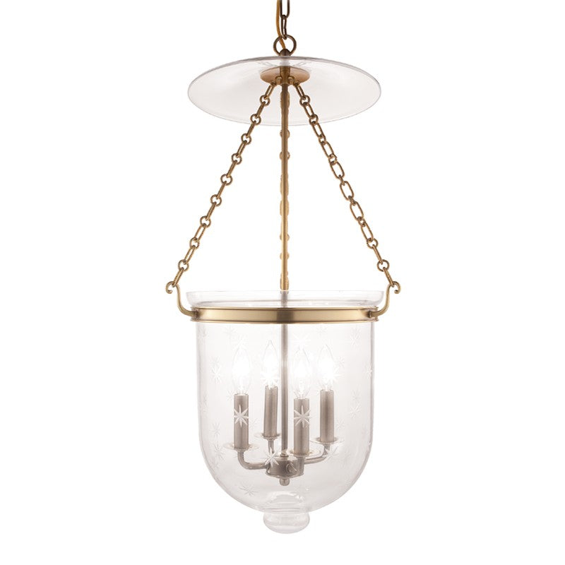 Hudson Valley 255-AGB-C3 Four Light Pendant, Aged Brass