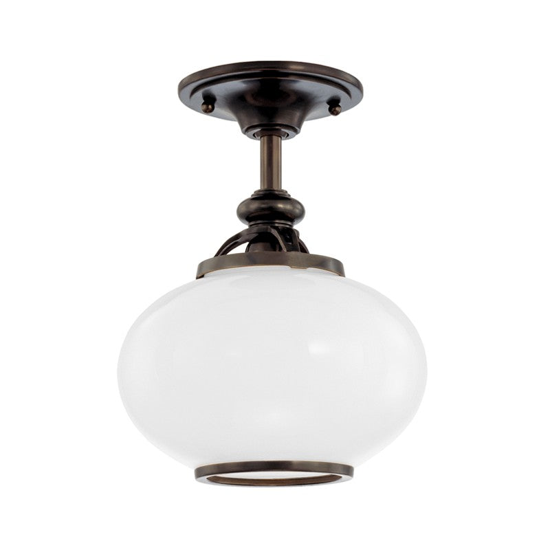 Hudson Valley 9809F-OB One Light Semi Flush Mount, Old Bronze
