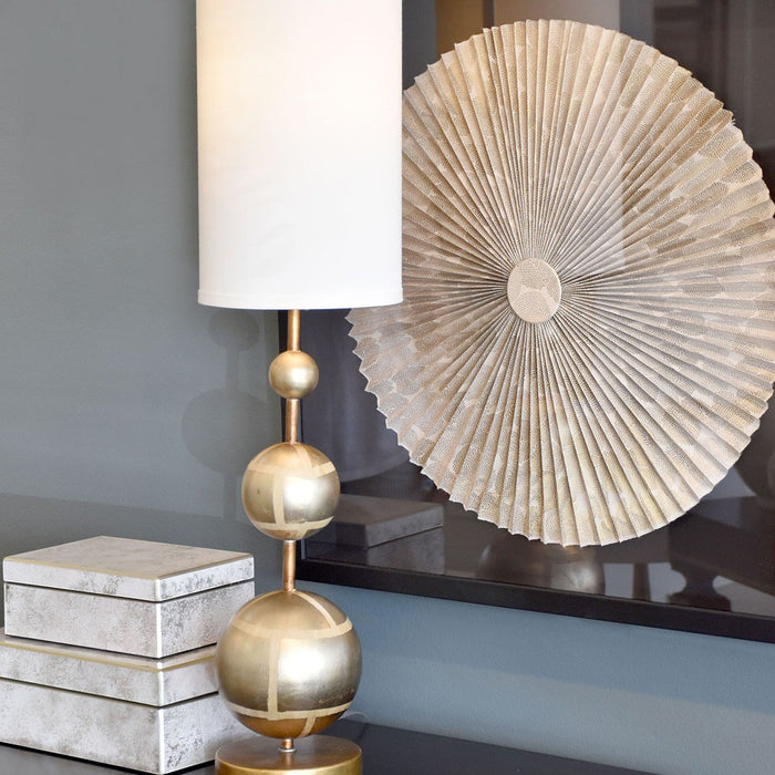 Lucas + McKearn TA1104-S One Light Buffet Lamp, Hand-Finished Silver Spheres On Gold