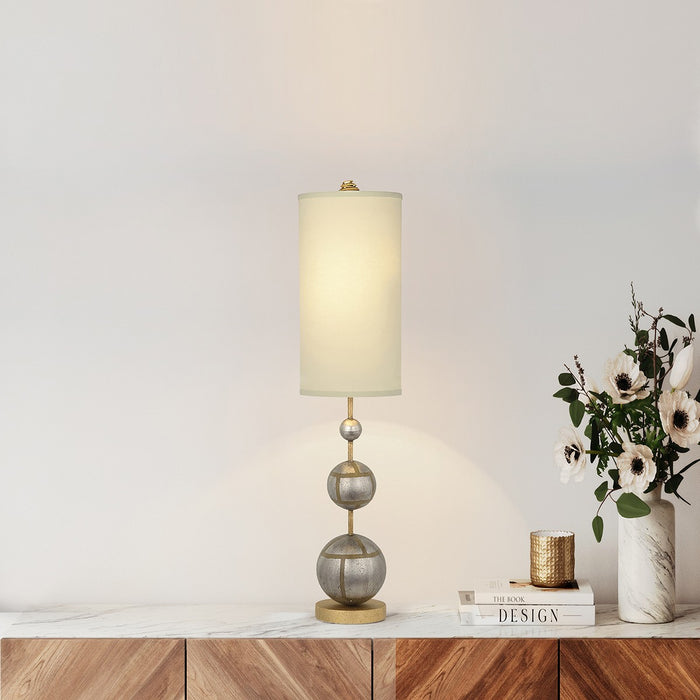 Lucas + McKearn TA1104-S One Light Buffet Lamp, Hand-Finished Silver Spheres On Gold