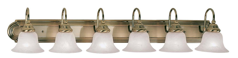 Livex Lighting 1006-01 Six Light Bath Vanity, Antique Brass