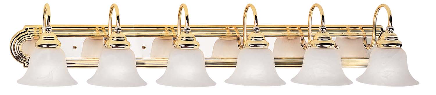 Livex Lighting 1006-25 Six Light Bath Vanity, Polished Brass & Polished Chrome