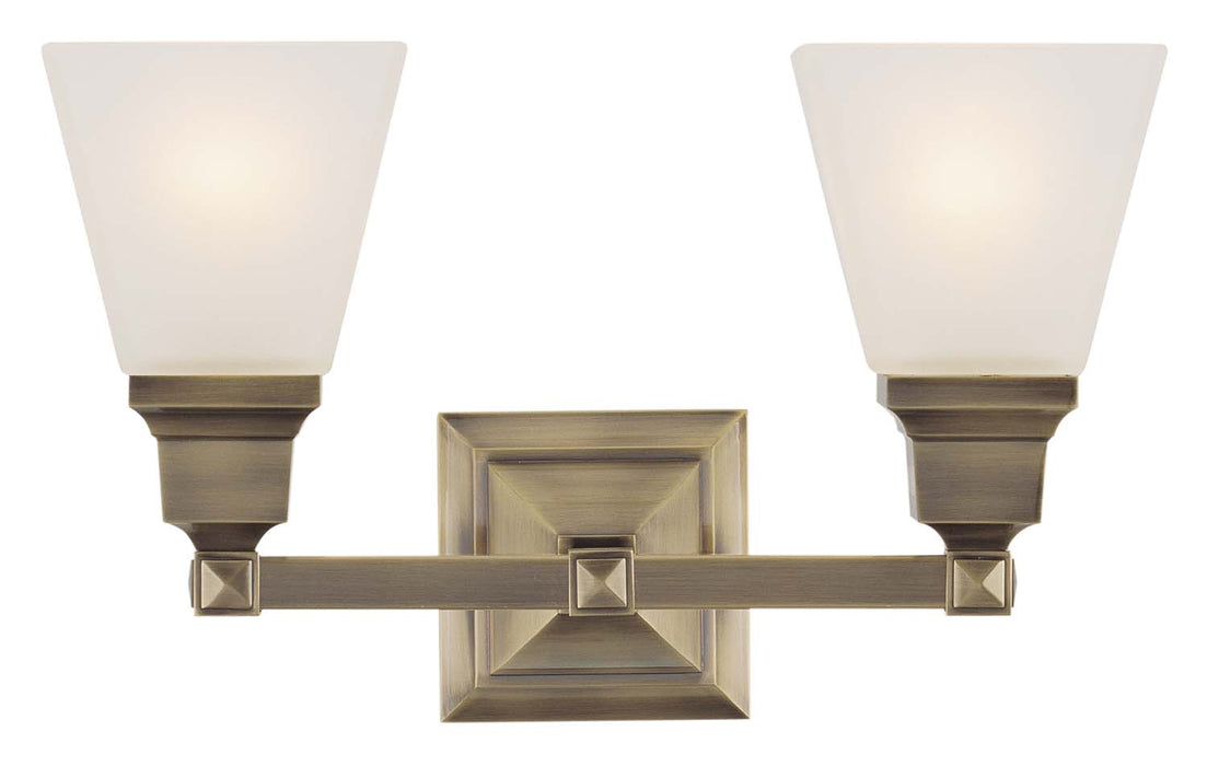 Livex Lighting 1032-01 Two Light Bath Vanity, Antique Brass