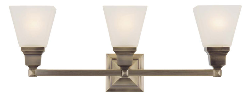 Livex Lighting 1033-01 Three Light Bath Vanity, Antique Brass