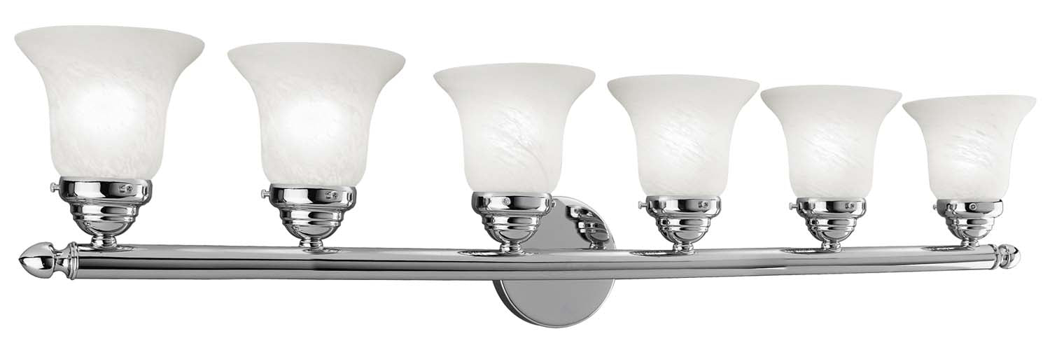 Livex Lighting 1066-05 Six Light Bath Vanity, Polished Chrome