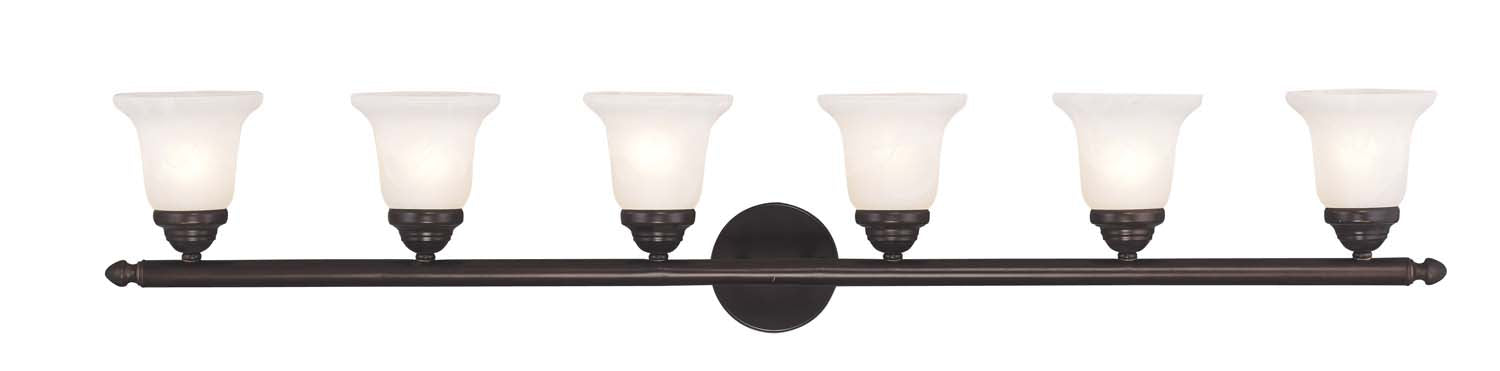 Livex Lighting 1066-07 Six Light Bath Vanity, Bronze