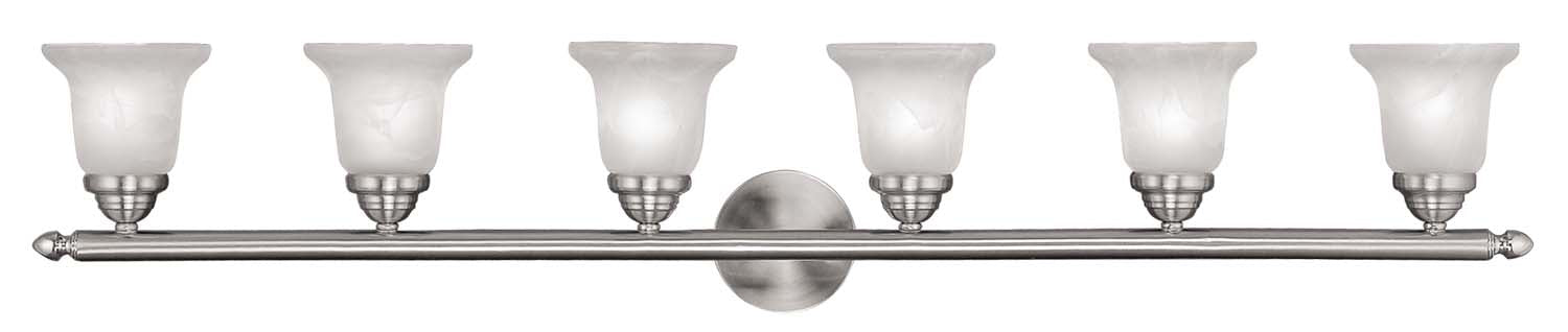 Livex Lighting 1066-91 Six Light Bath Vanity, Brushed Nickel