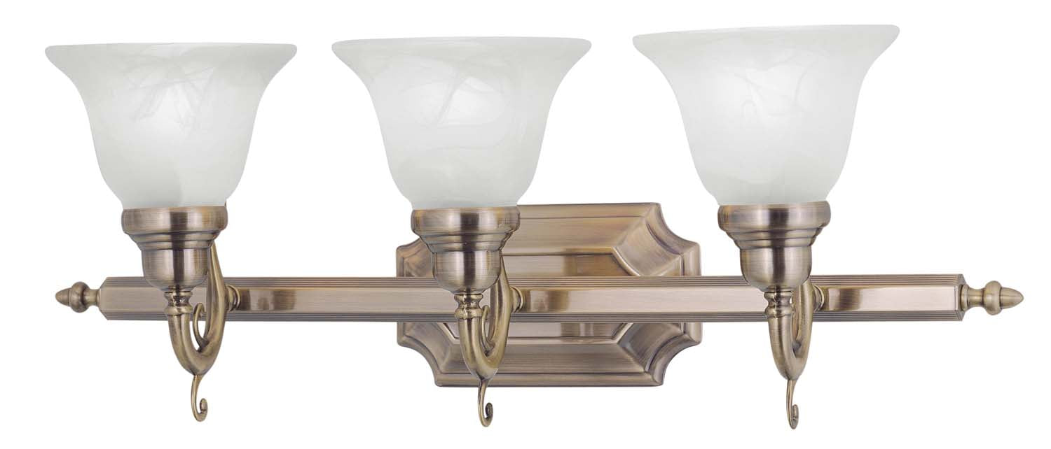 Livex Lighting 1283-01 Three Light Bath Vanity, Antique Brass