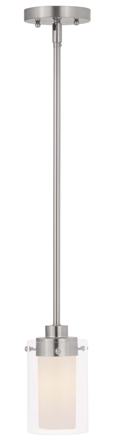 Livex Lighting 1540-91 One Light Mini Pendant, Brushed Nickel