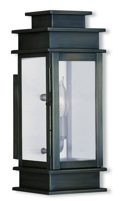 Livex Lighting 2013-29 One Light Outdoor Wall Lantern, Vintage Pewter w/ Polished Chrome Stainless Steel