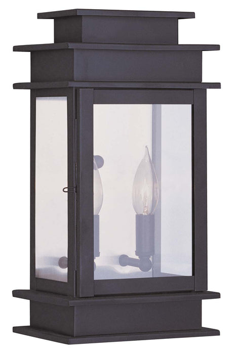 Livex Lighting 2014-07 Two Light Outdoor Wall Lantern, Bronze w/ Polished Chrome Stainless Steel