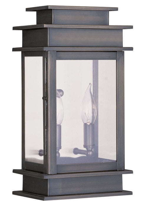 Livex Lighting 2014-29 Two Light Outdoor Wall Lantern, Vintage Pewter w/ Polished Chrome Stainless Steel